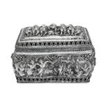 A very large mid- 20th century Thai silver casket, Chiang Mai circa 1950