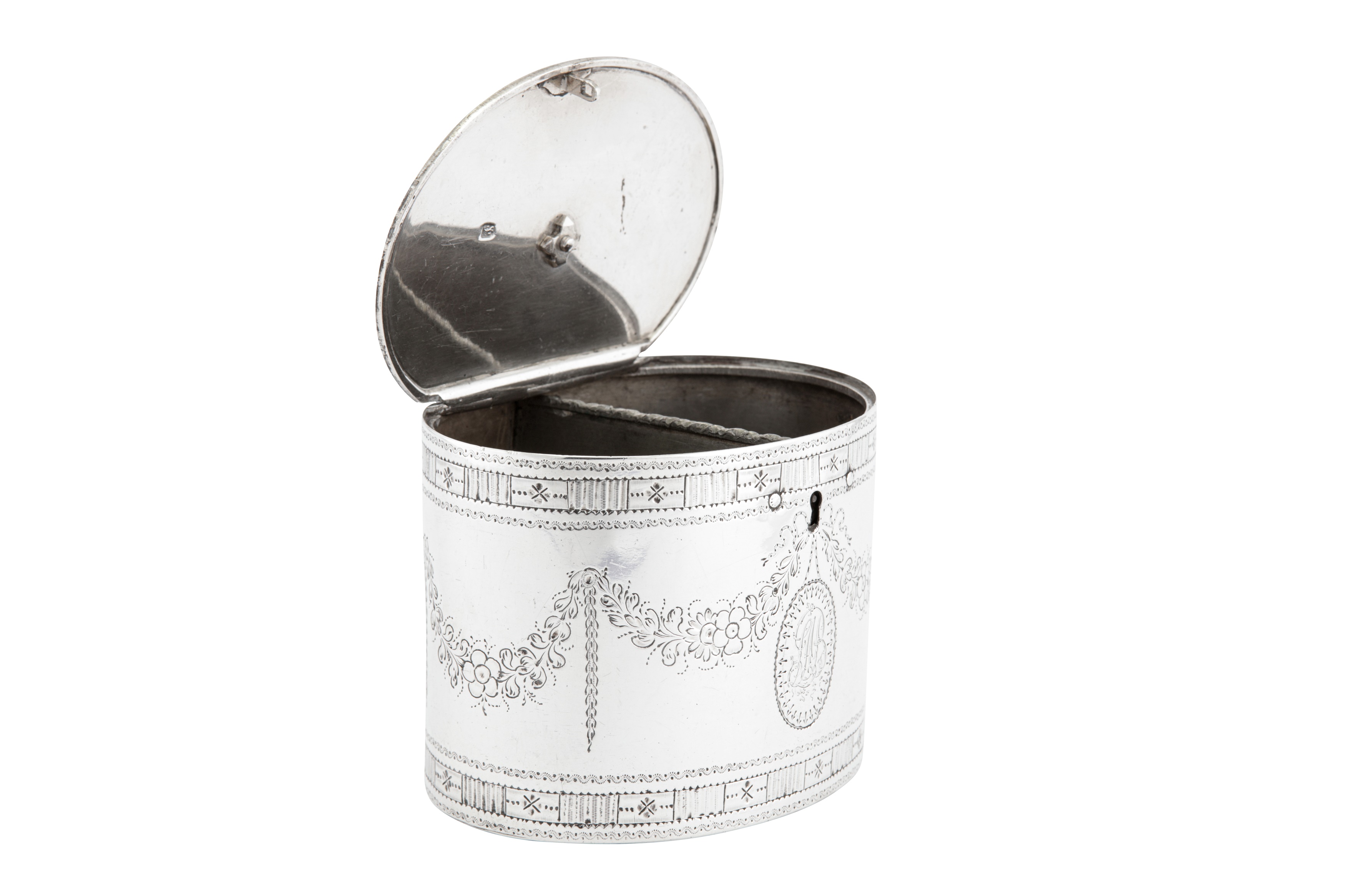 A George III sterling silver double tea caddy, London 1780 by John Denzilow (reg. 27th October - Image 3 of 7