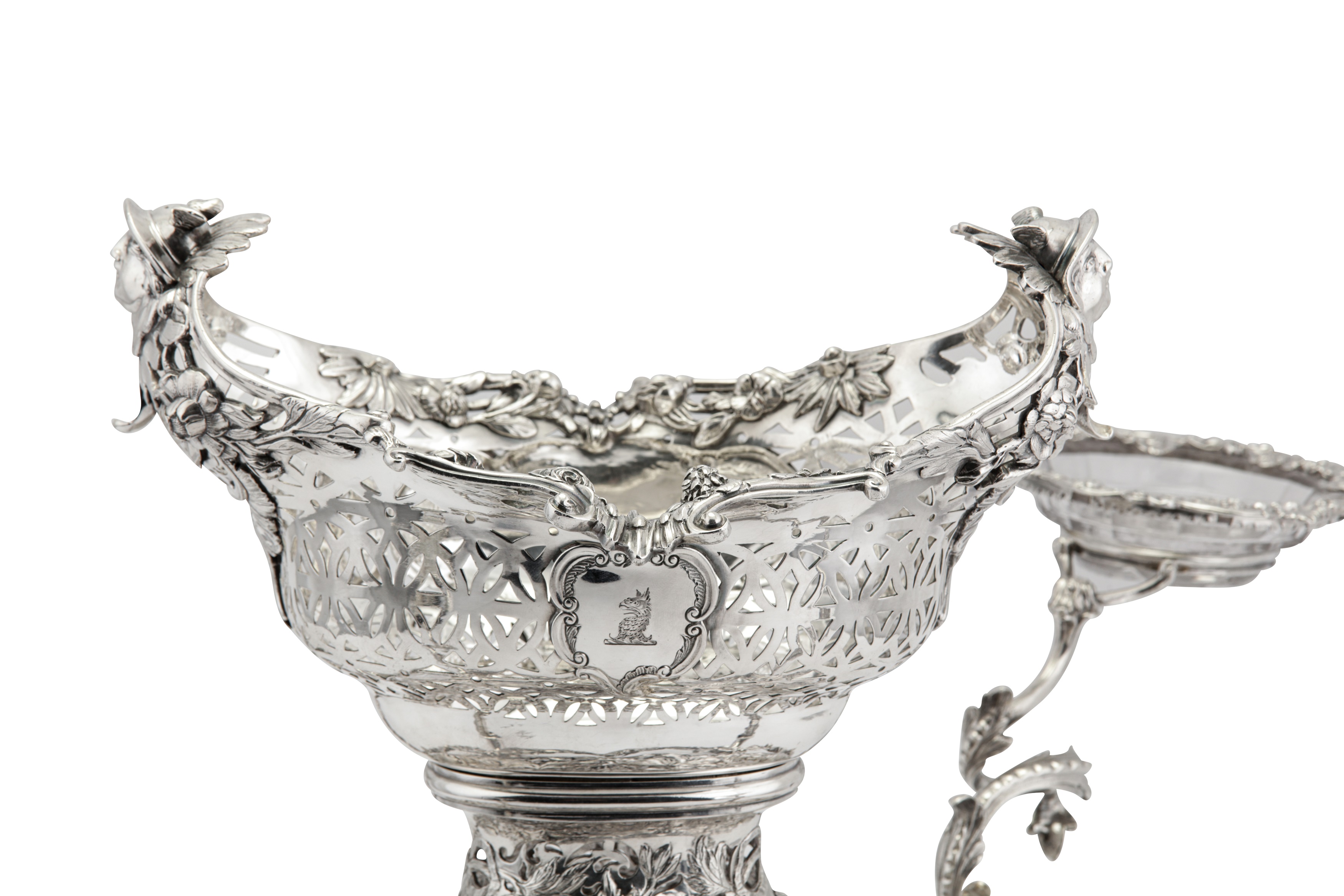 A George III sterling silver epergne, London 1762 by Charles Frederick Kandler (this mark - Image 4 of 10