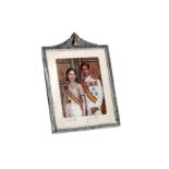 A large late 20th century Thai Royal presentation silver, niello, gold and enamel photograph frame,