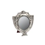 A George V sterling silver mounted dressing table mirror, Birmingham 1910 by J A Restall & Co