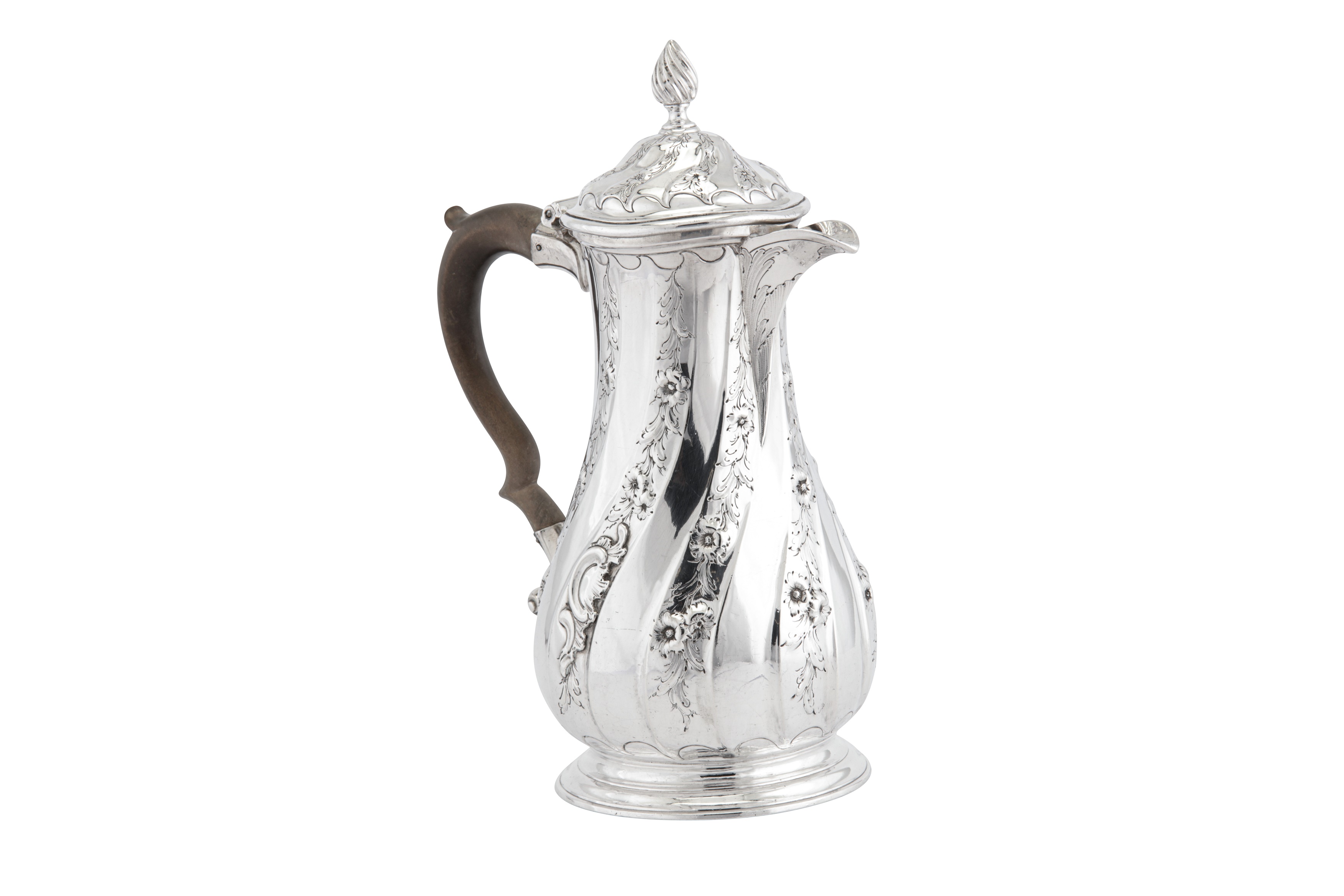 A George II sterling silver coffee jug, London 1756 by Philip Garden (this mark reg. 28th April - Image 2 of 5
