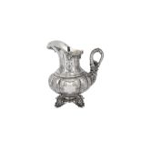 A mid-19th century German 12 loth (750 standard) silver cream jug, Berlin 1850, makers mark