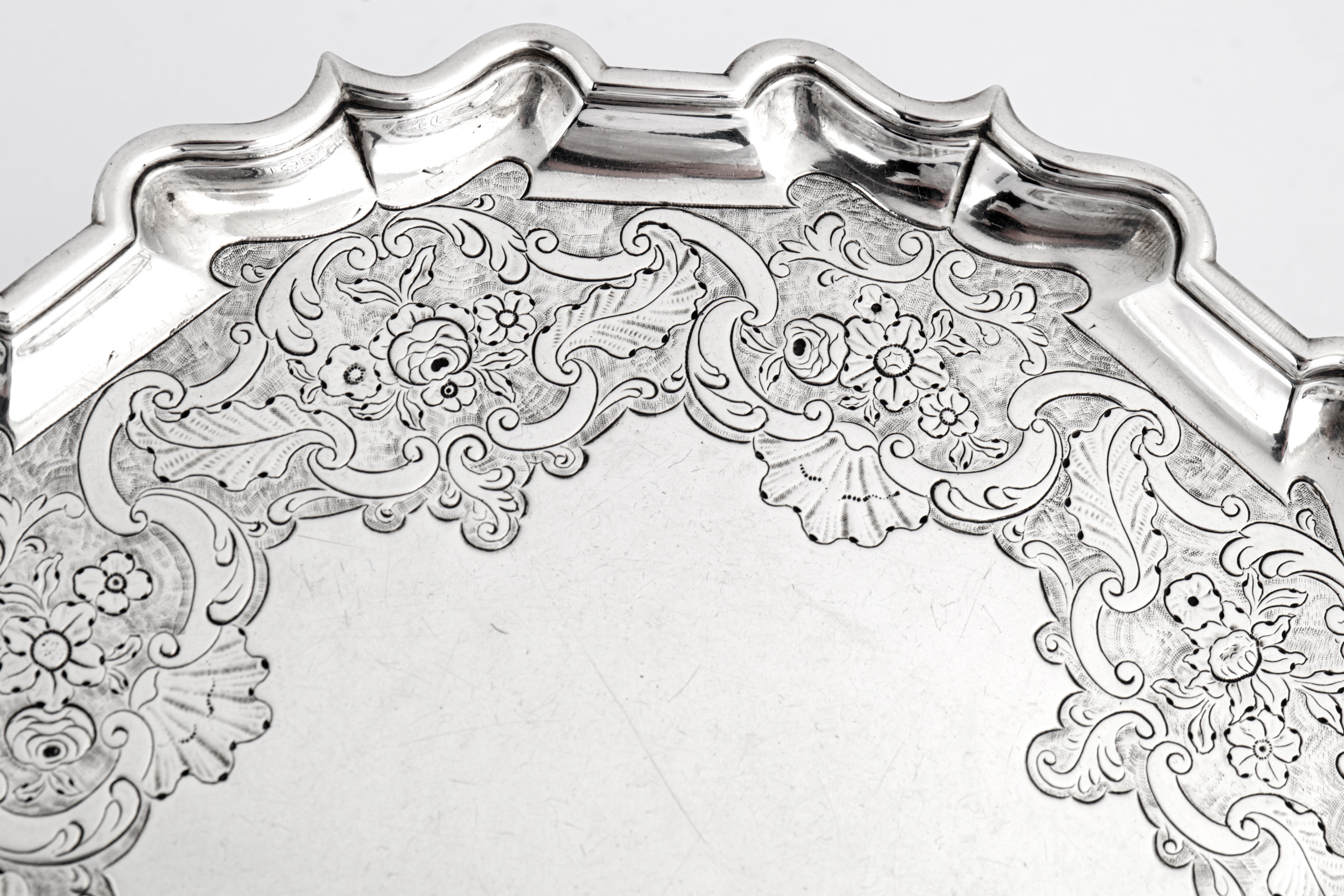 A George II Scottish sterling silver small salver, Edinburgh 1740 by William Aytoun (b.1691-d.1754) - Image 3 of 3