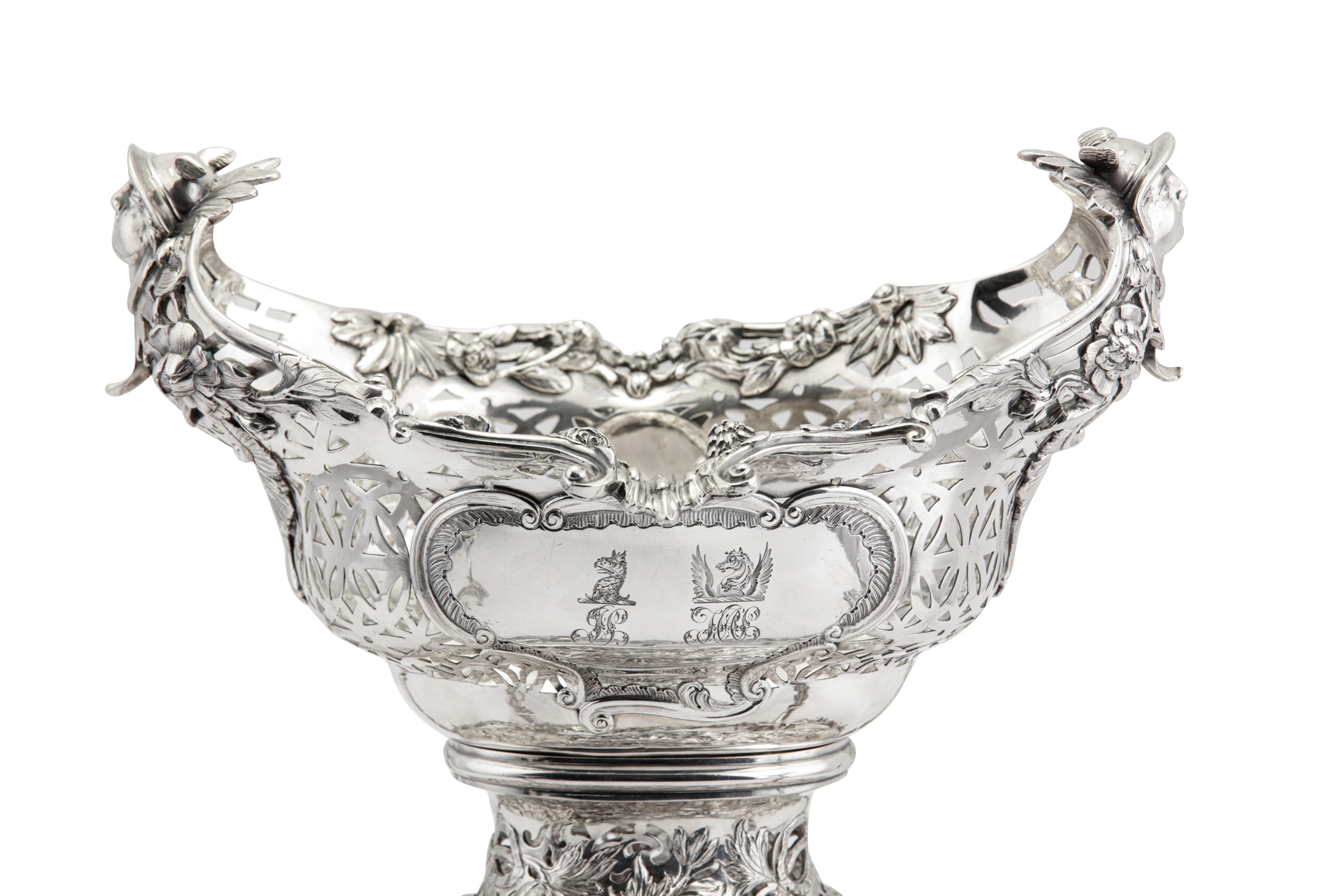 A George III sterling silver epergne, London 1762 by Charles Frederick Kandler (this mark - Image 3 of 10