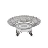 An early 20th century Iranian (Persian) silver footed dish, Isfahan circa 1920-30