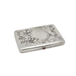 A Nicholas II Russian 84 Zolotnik (875 standard) silver cigarette case, Moscow 1908-18 by I.P