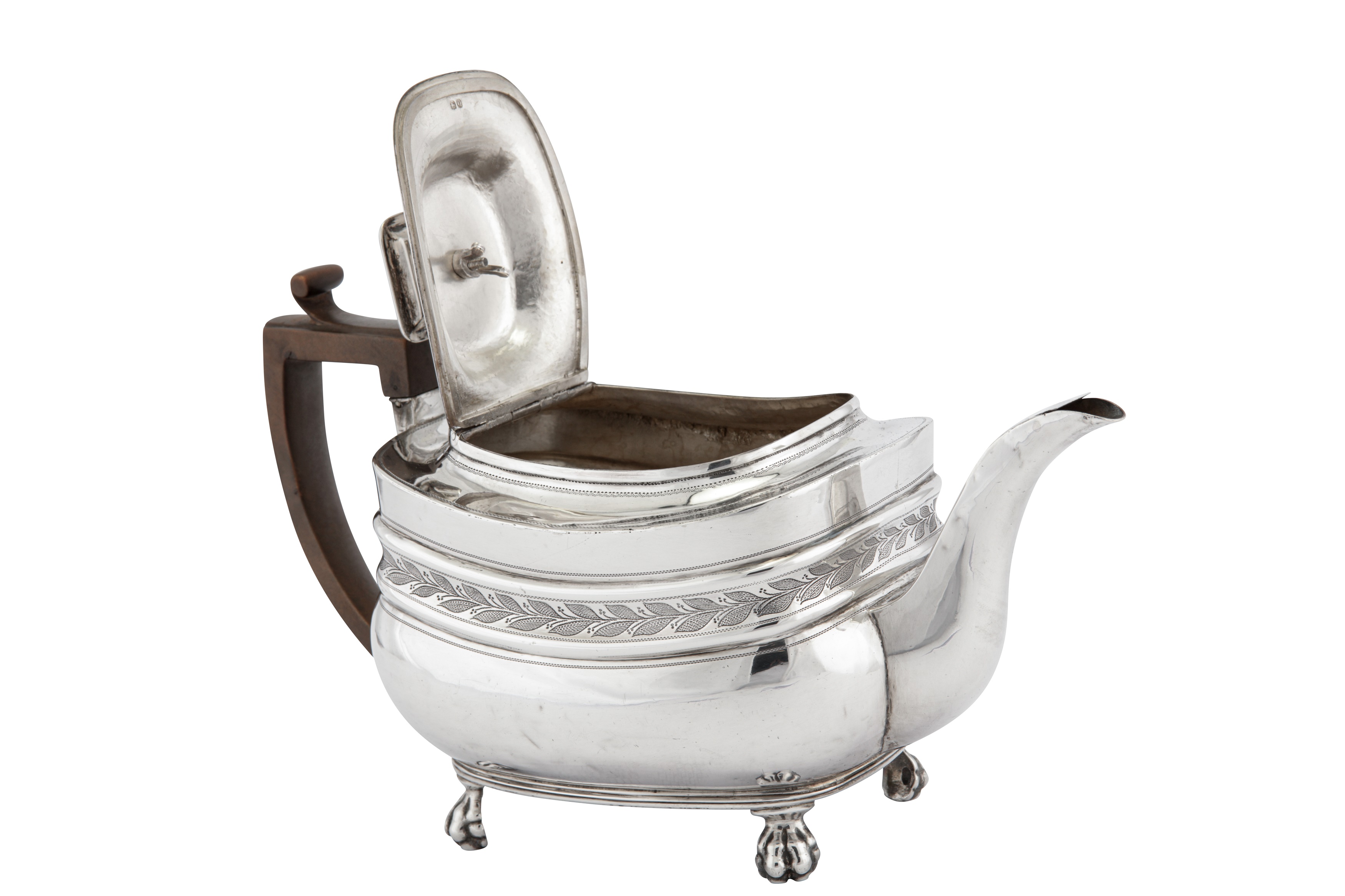 A George III sterling silver teapot, London 1812 by Samuel Wheatley & John Evans I (reg. 27th April - Image 3 of 4