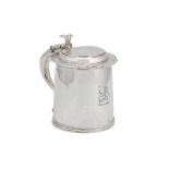 A James II sterling silver quart tankard, London 1686 by Dorothy Grant (free. 1676, died c. 1712)