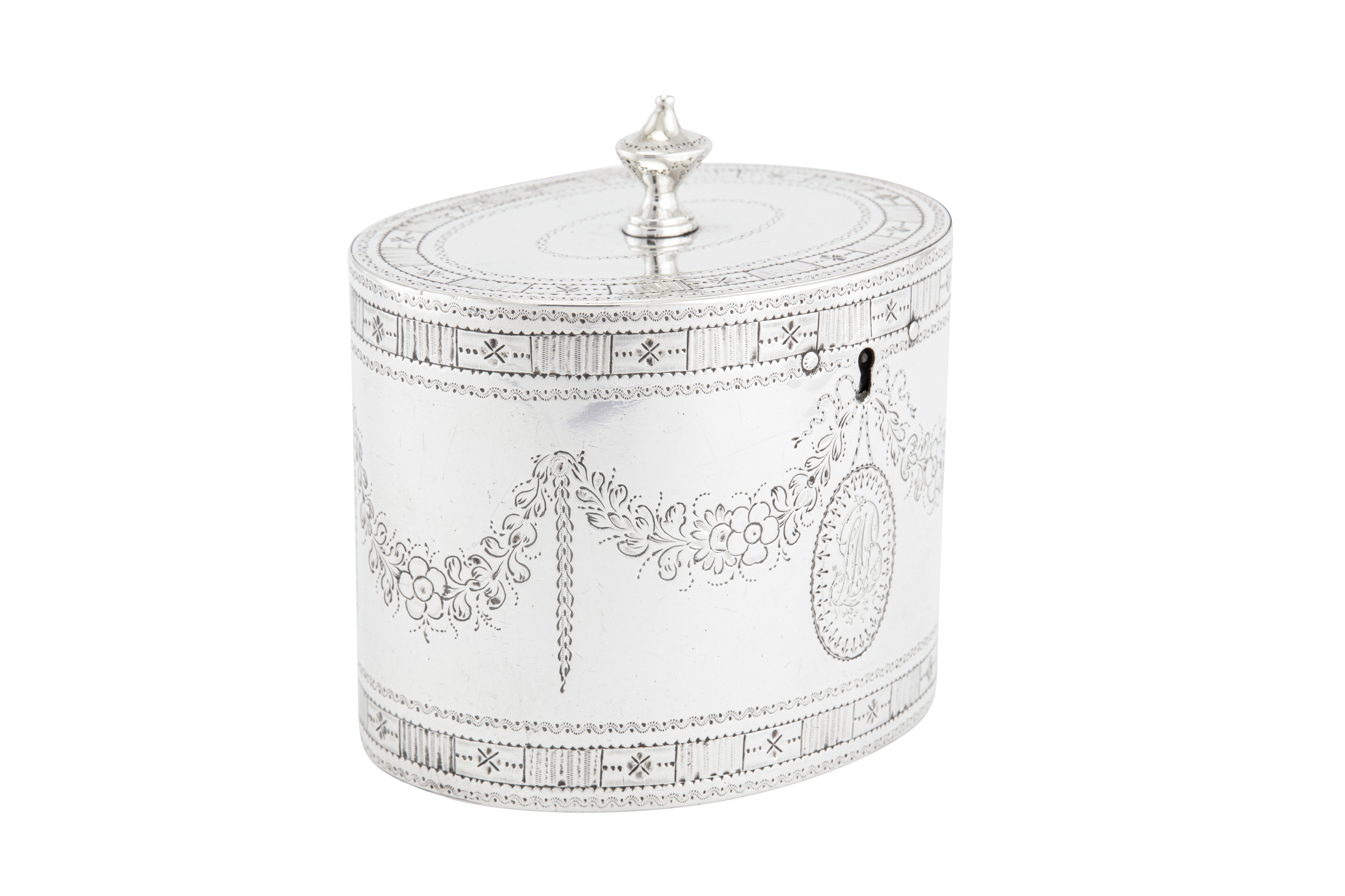 A George III sterling silver double tea caddy, London 1780 by John Denzilow (reg. 27th October - Image 2 of 7