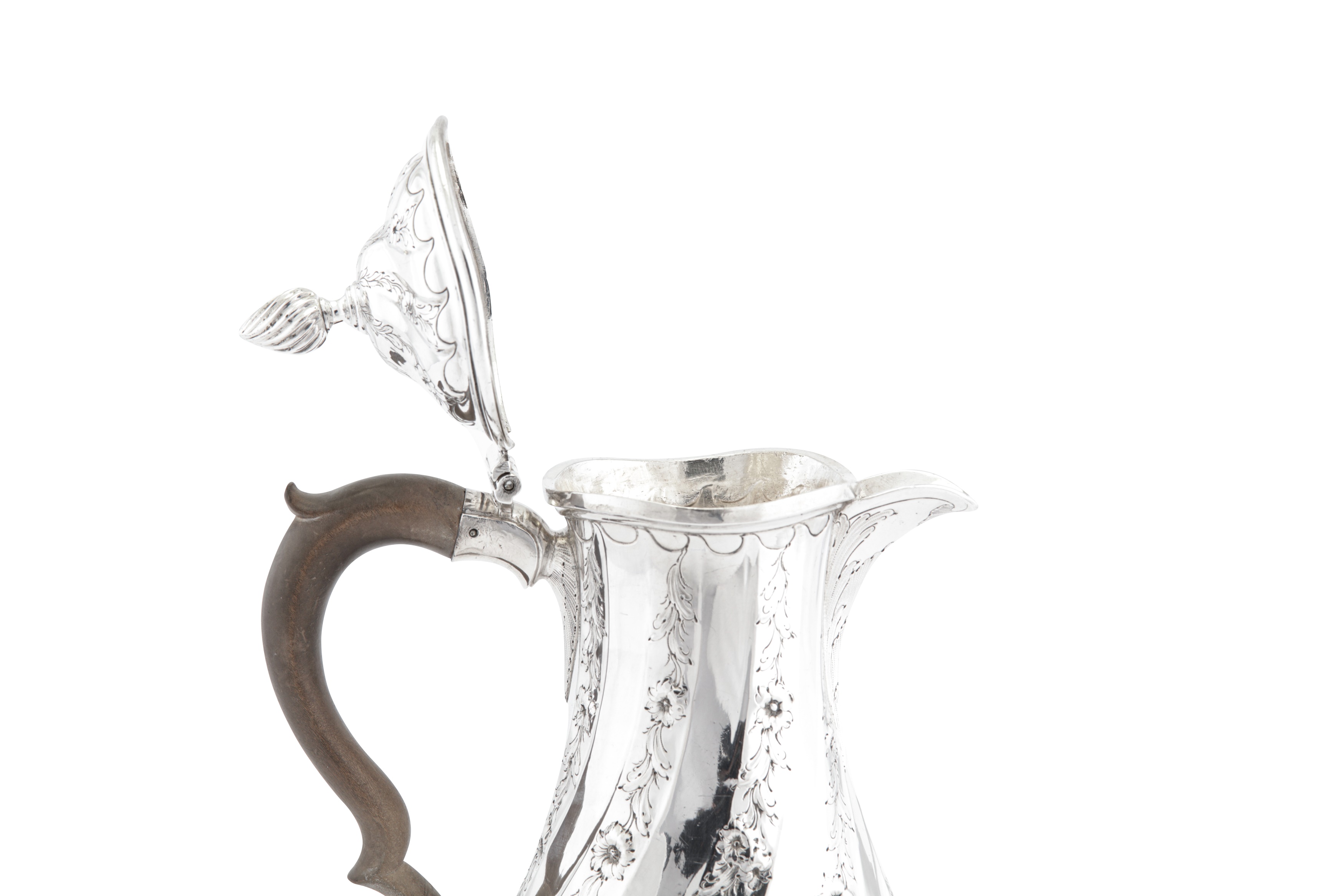 A George II sterling silver coffee jug, London 1756 by Philip Garden (this mark reg. 28th April - Image 4 of 5