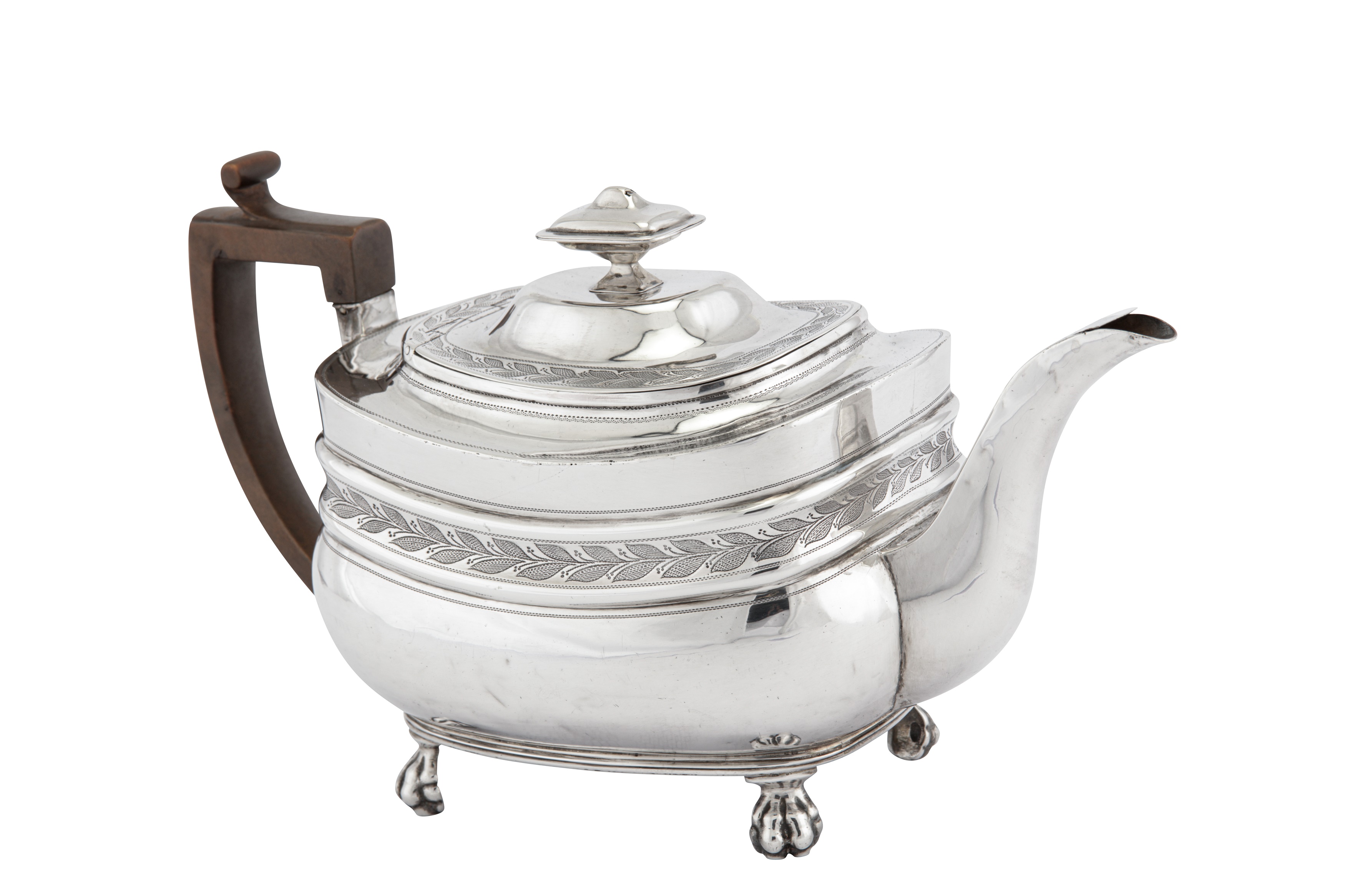 A George III sterling silver teapot, London 1812 by Samuel Wheatley & John Evans I (reg. 27th April - Image 2 of 4