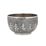 A large documentary late 19th century Anglo – Indian unmarked silver bowl, Poona circa 1880