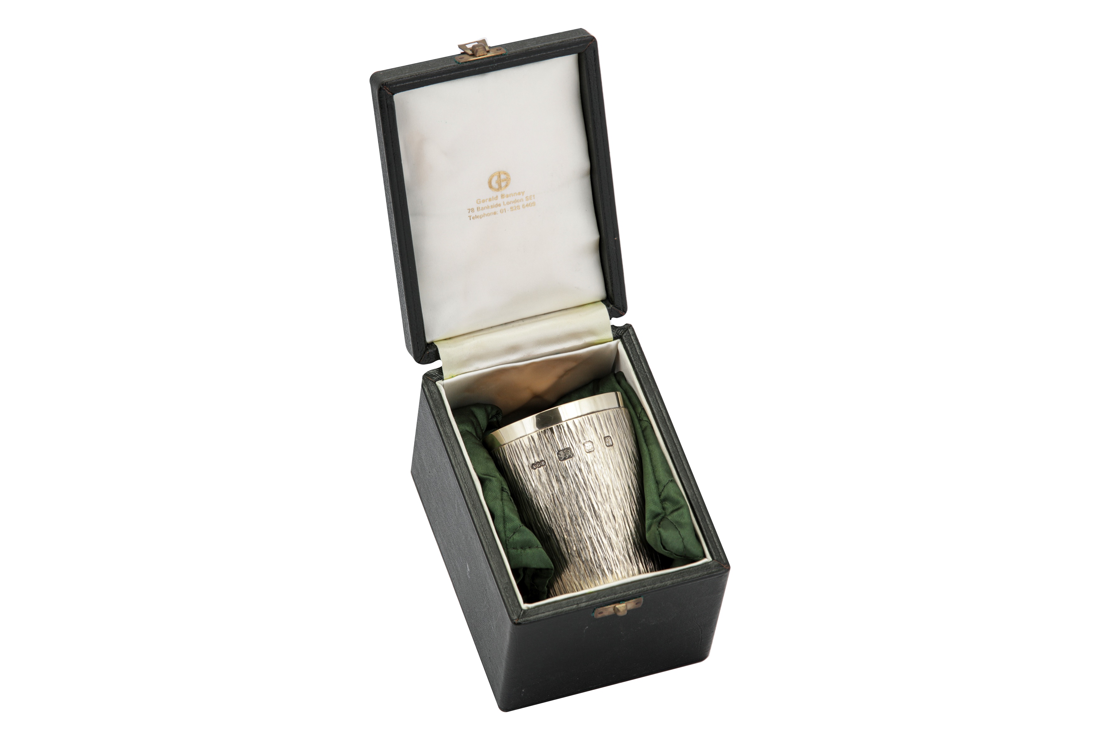 A cased Elizabeth II modernist sterling silver gilt beaker, London 1971 by Gerald Benney - Image 2 of 4