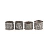 A pair of late 19th century Iranian (Persian) silver napkin rings, Isfahan circa 1900