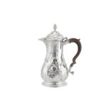 A George II sterling silver coffee jug, London 1756 by Philip Garden (this mark reg. 28th April