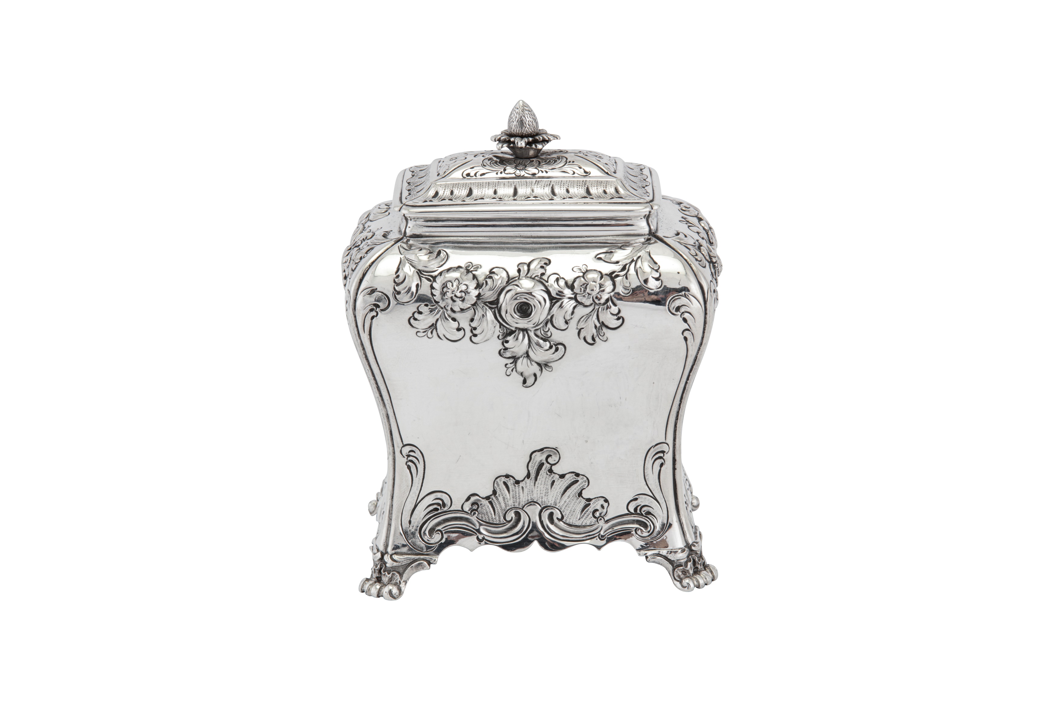 An early George III sterling silver tea caddy, London 1760 by Peter Gillois (reg. 20th Nov 1754) - Image 2 of 4