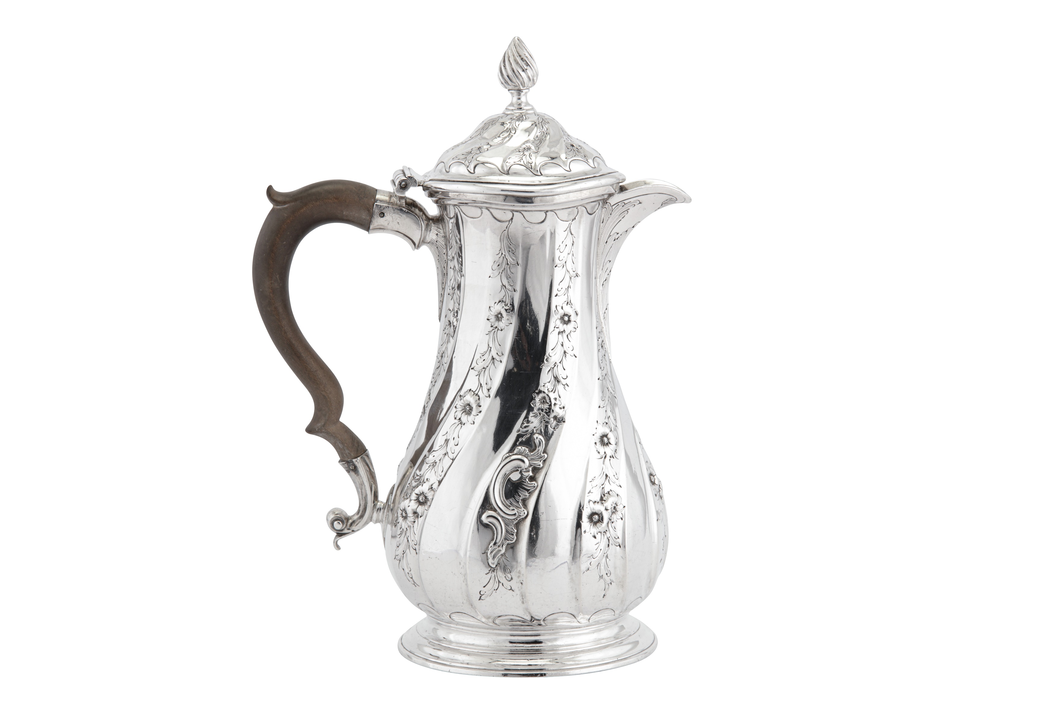 A George II sterling silver coffee jug, London 1756 by Philip Garden (this mark reg. 28th April - Image 3 of 5