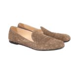 Bottega Veneta Taupe Suede Intrecciato Loafer - Size 38