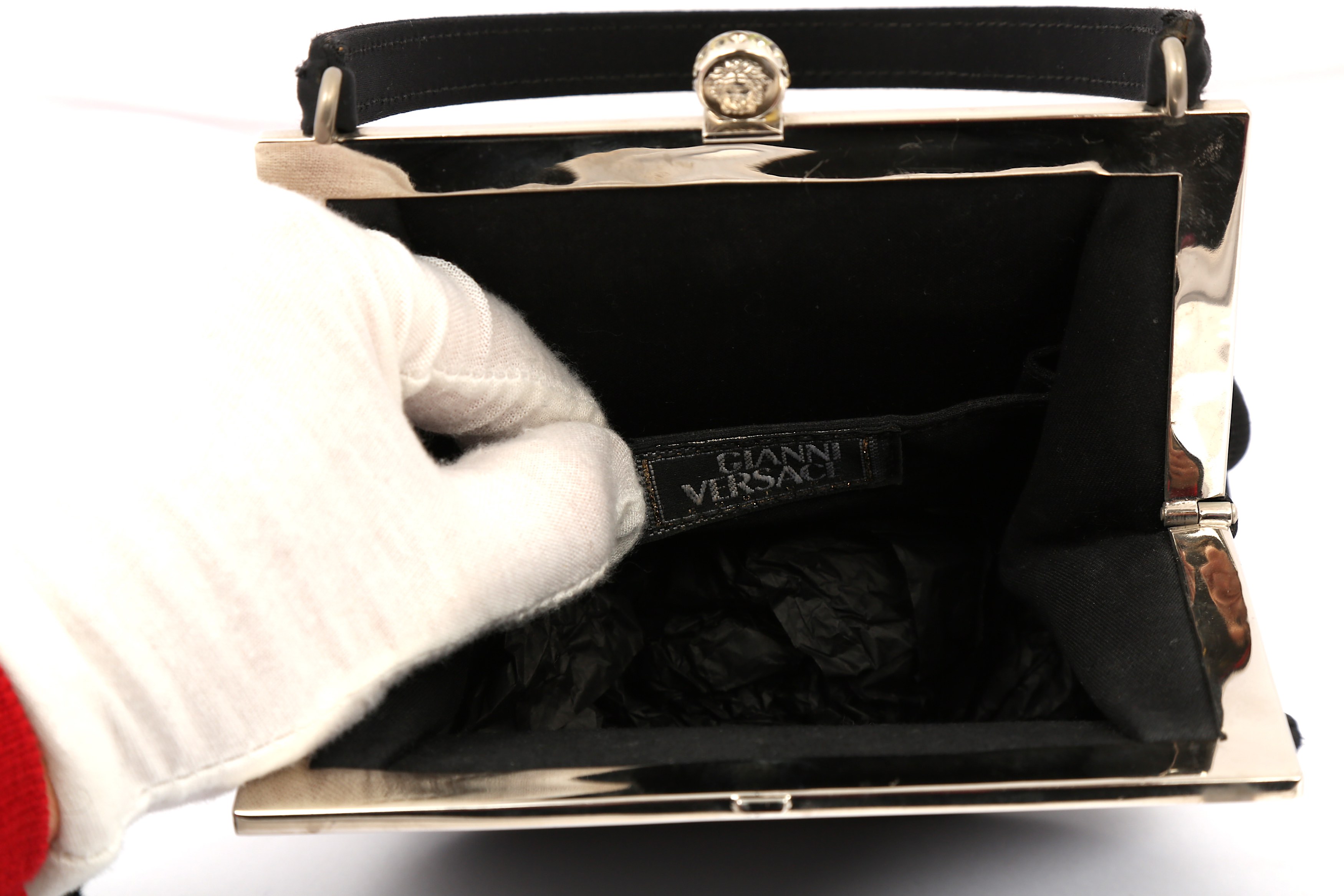 Gianni Versace Black Top Handle Mini Bag - Image 7 of 8