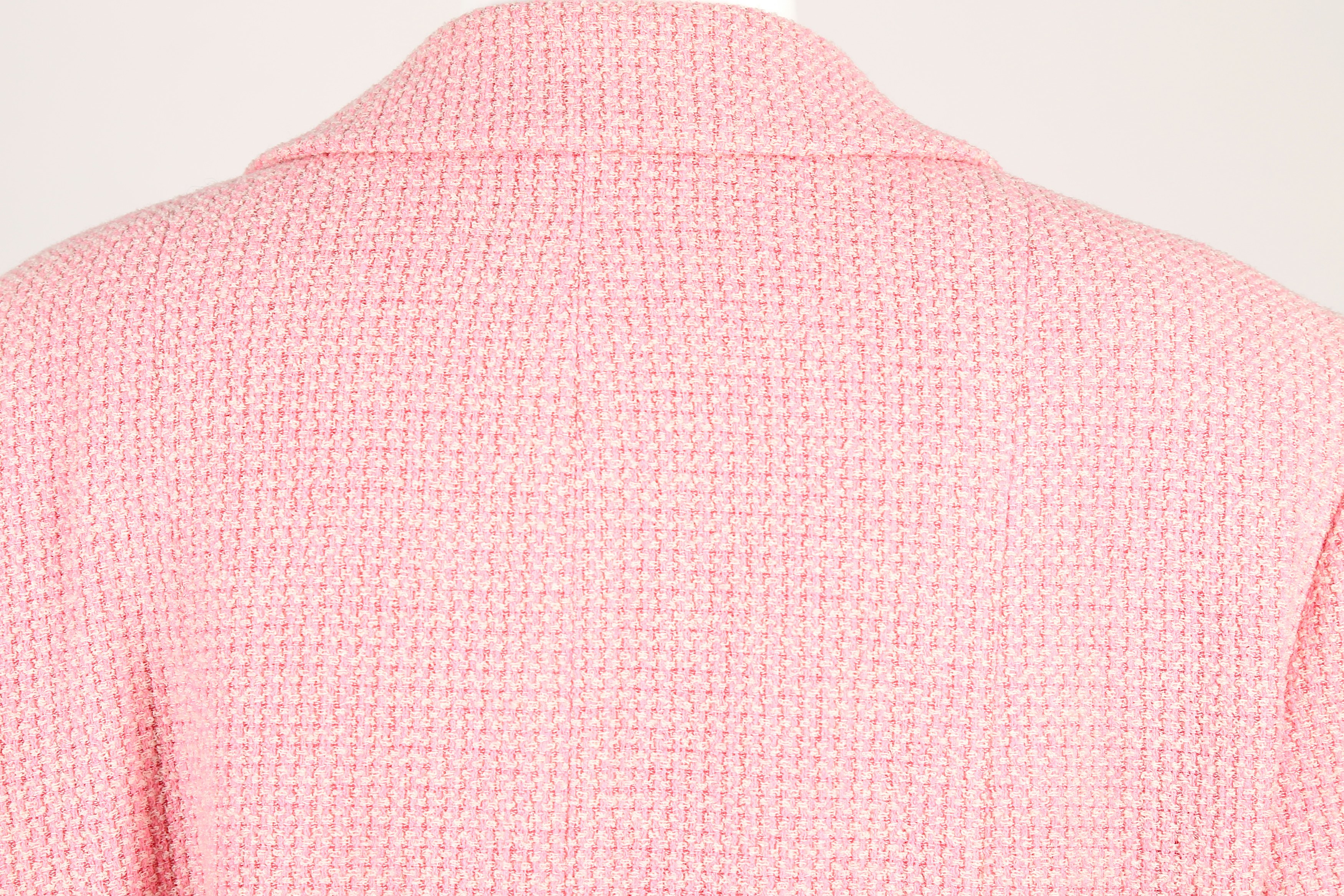 Chanel Pink Tweed Single Breasted Jacket - Size 46 - Image 5 of 6