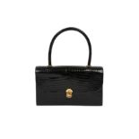 Hermes Black Crocodile Sac Cordeliere