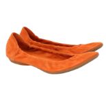 Hermes Orange Carina Ballet Pumps - Size 39