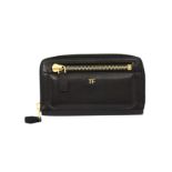 Tom Ford Black Zip Around Large Wallet