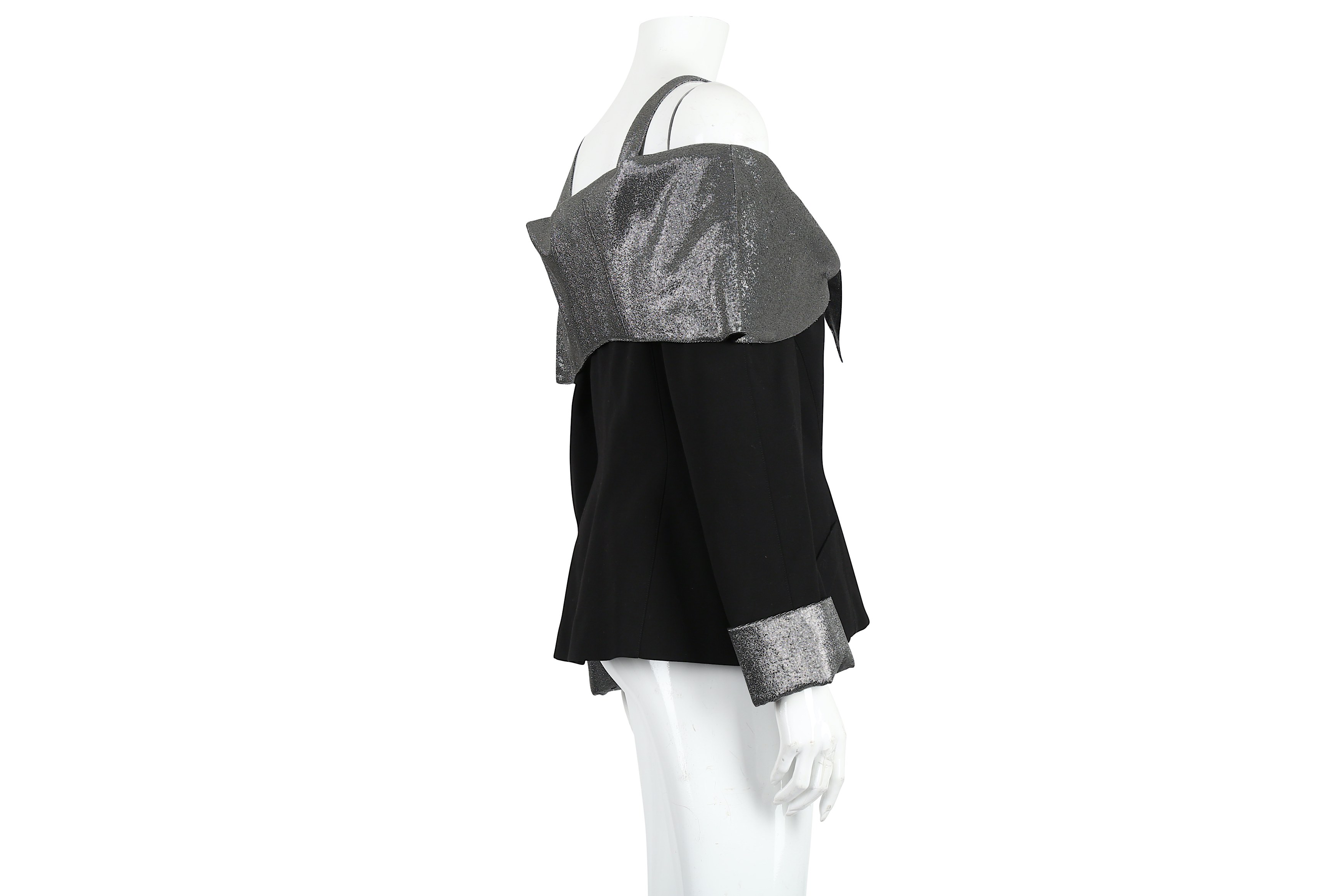 Thierry Mugler Black Off Shoulder Jacket - Size 42 - Image 2 of 4