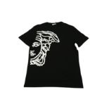 Versace Collection Black Tape Half Medusa Logo T-Shirt - Size M