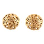 Chanel Clip On CC Logo Open Filligree Earrings