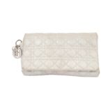 Christian Dior Silver Lady Dior Clutch