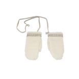 Chanel Ivory Rabbit Fur Mittens with Chain - Size M