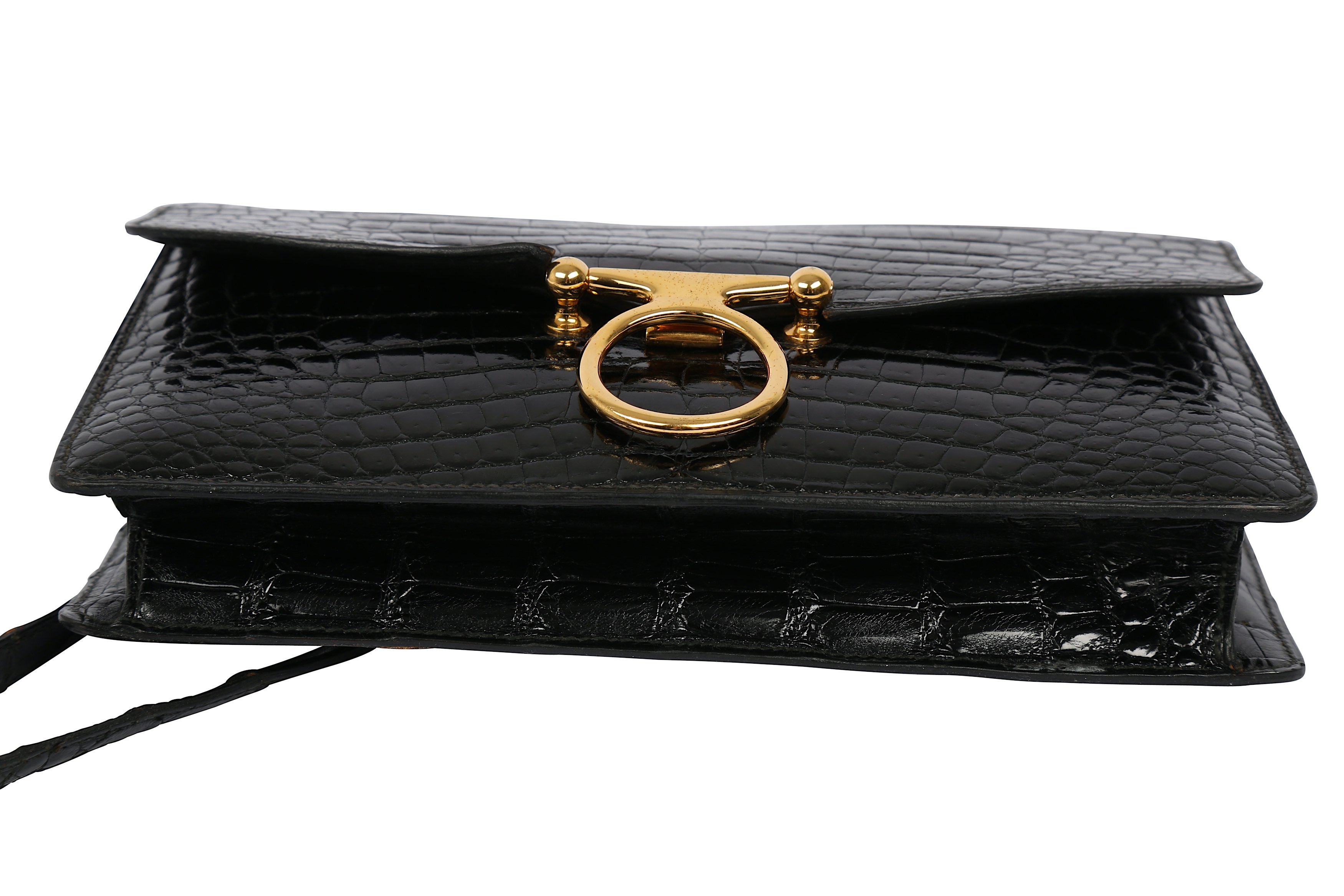 Hermes Black Crocodile Sac Ring Bag - Image 5 of 10