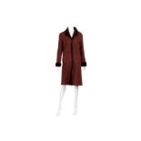 Burberry Burgundy Sheepskin Coat - Size 10