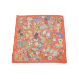 Hermes 'Fleurs et Papillions' Silk Scarf