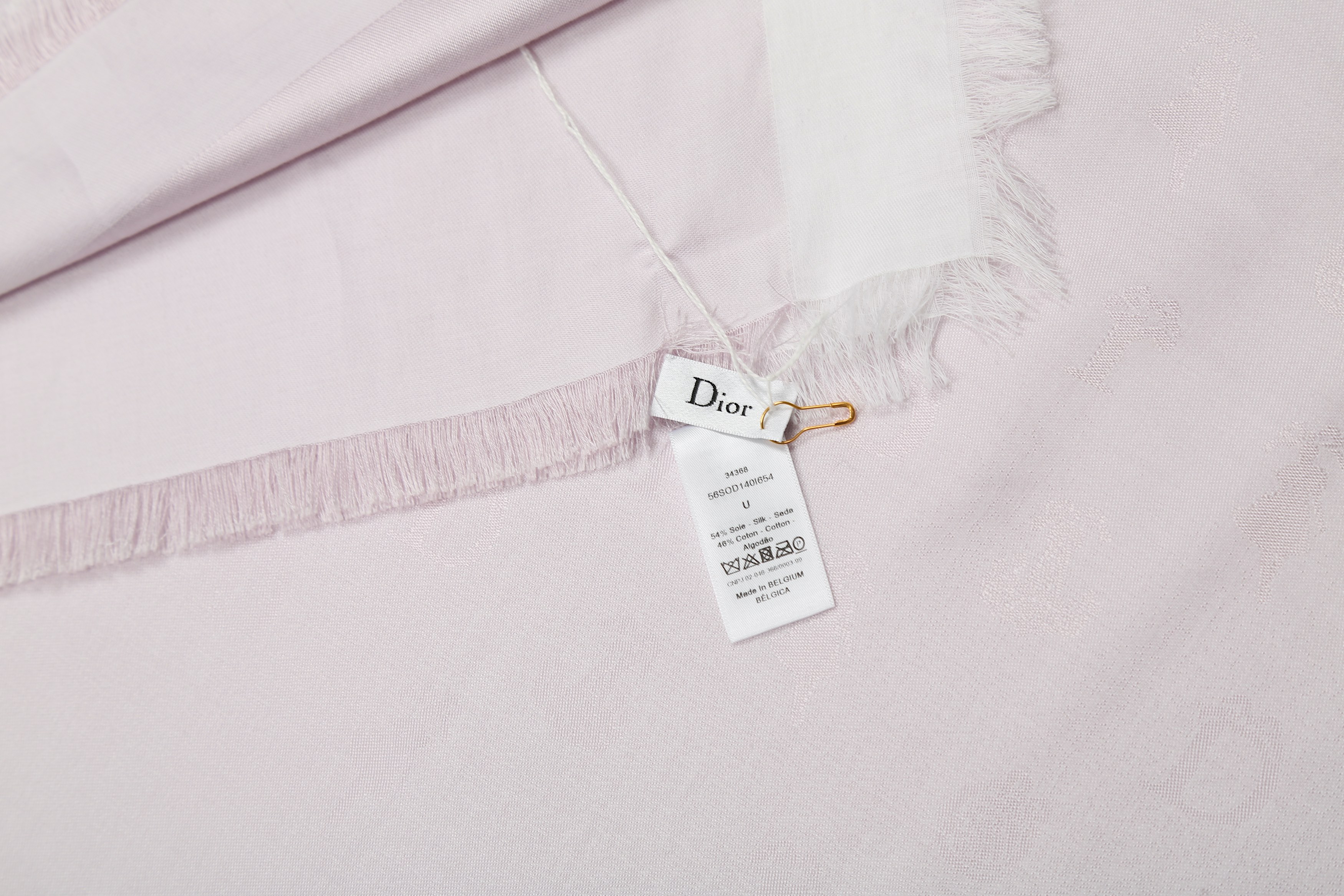Christian Dior Lilac Silk Cotton Scarf - Image 4 of 4