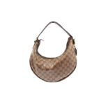 Gucci Beige Supreme Half Moon Hobo Bag