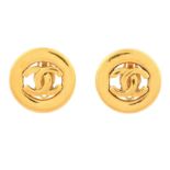 Chanel Clip On CC Logo Open Circle Earrings