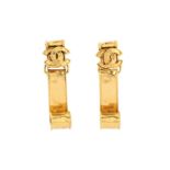 Chanel Clip On CC Logo Scroll Earrings