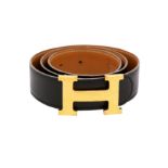 Hermes Black Reversible Constance Belt - Size 72