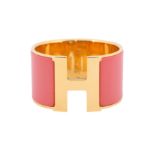 Hermes Rouge Corail Clic H Extra Large Bracelet