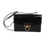 Hermes Black Crocodile Sac Ring Bag