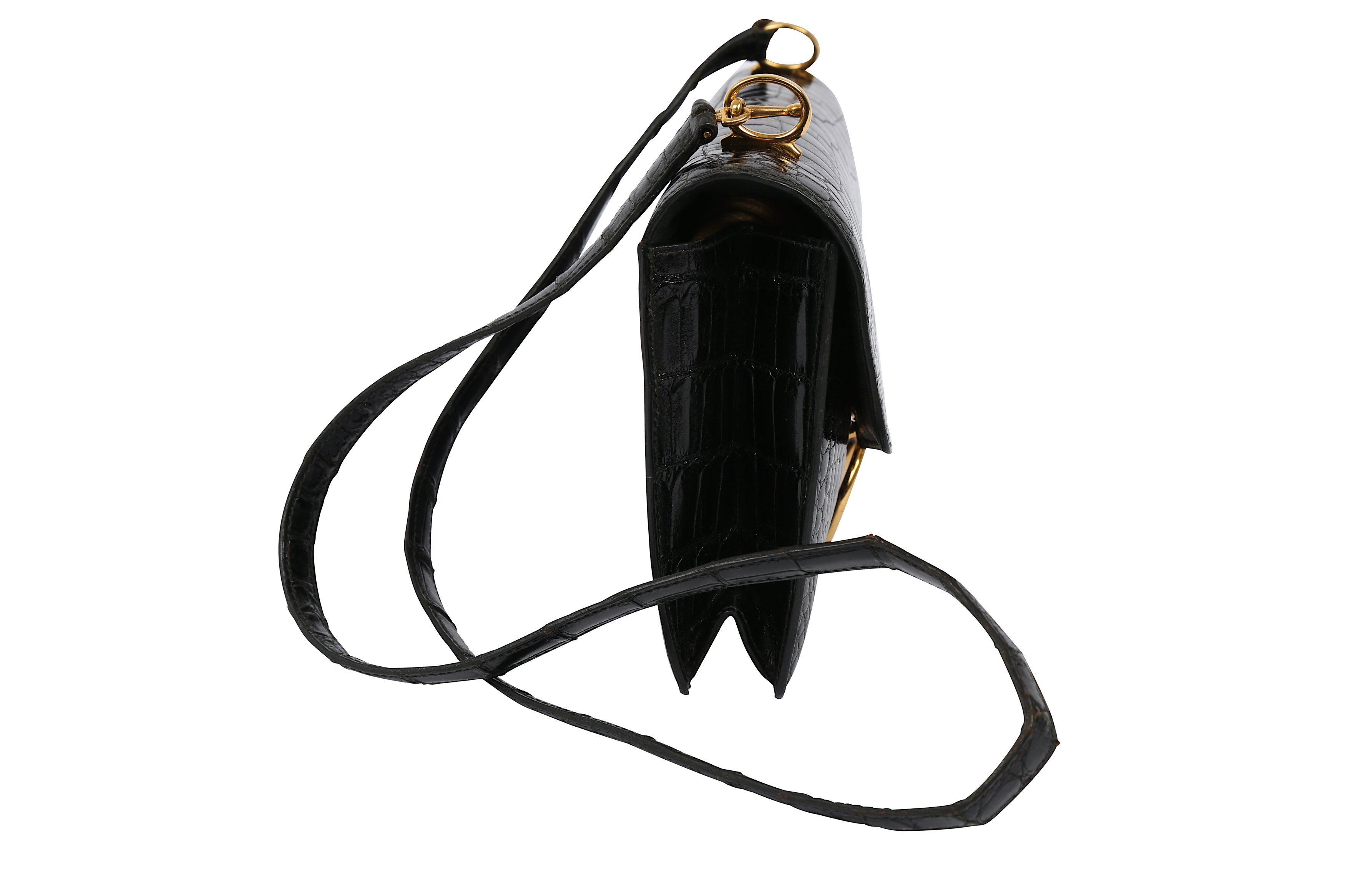 Hermes Black Crocodile Sac Ring Bag - Image 3 of 10
