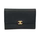 Chanel Black CC Logo Organiser Wallet