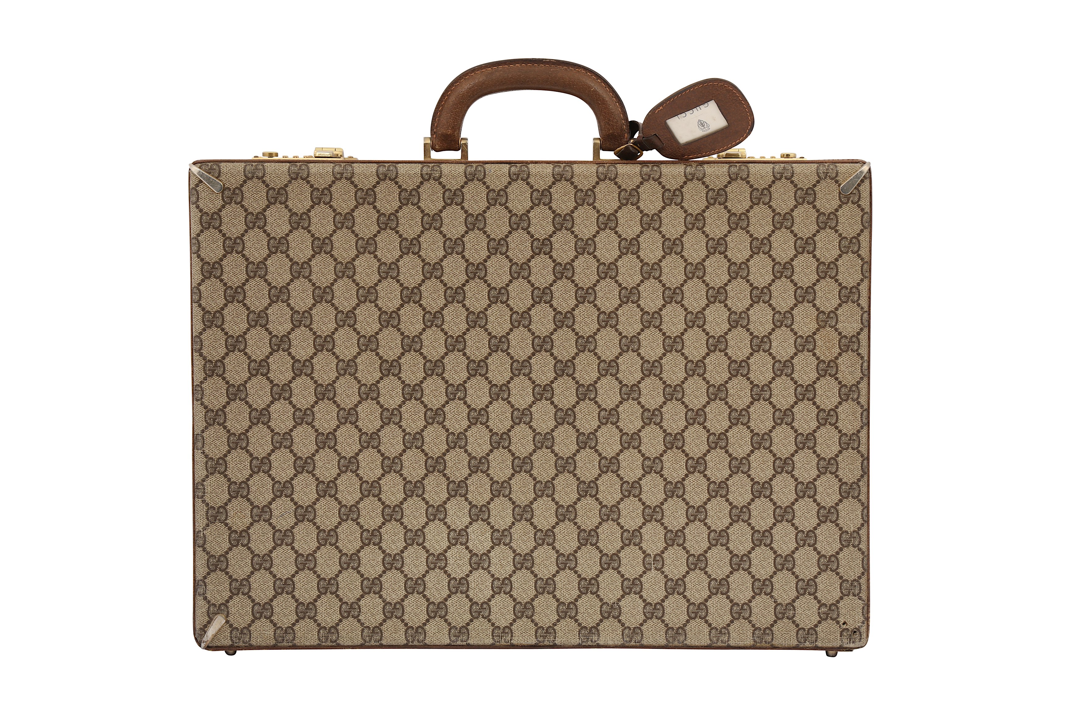 Gucci Beige Web Monogram Briefcase - Image 2 of 8