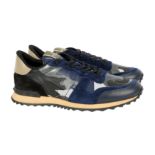 Valentino Blue Camouflage Rockstud Trainers - Size 44