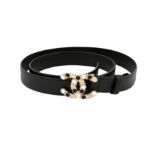 Chanel Black Pearl CC Logo Belt - Size 90