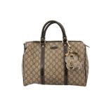 Gucci Beige Monogram Joy Medium Boston Bag