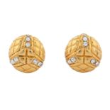 Chanel Clip On Rhinestone Earrings